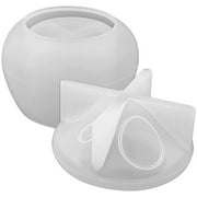 Onaparter Mushroom Silicone Mold Molds Resin Crafts Making Jar Casting Epoxy for DIY with Lid (White)